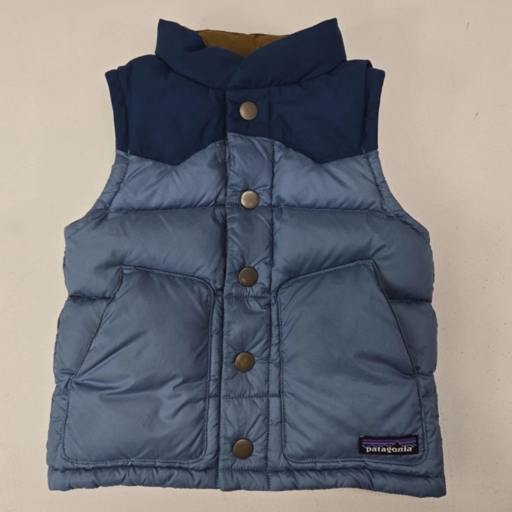 Patagonia Kids Blue Two-Tone Puffer Vest